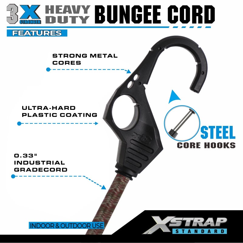XSTRAP STANDARD 10PK Bungee Cords 32-Inch Heavy Duty Bungee Cords with Hooks, Ideal for Outdoor, Tarp Covers, Canvas Canopies, Motorcycle, Luggage Rack, Cargo - Image 3